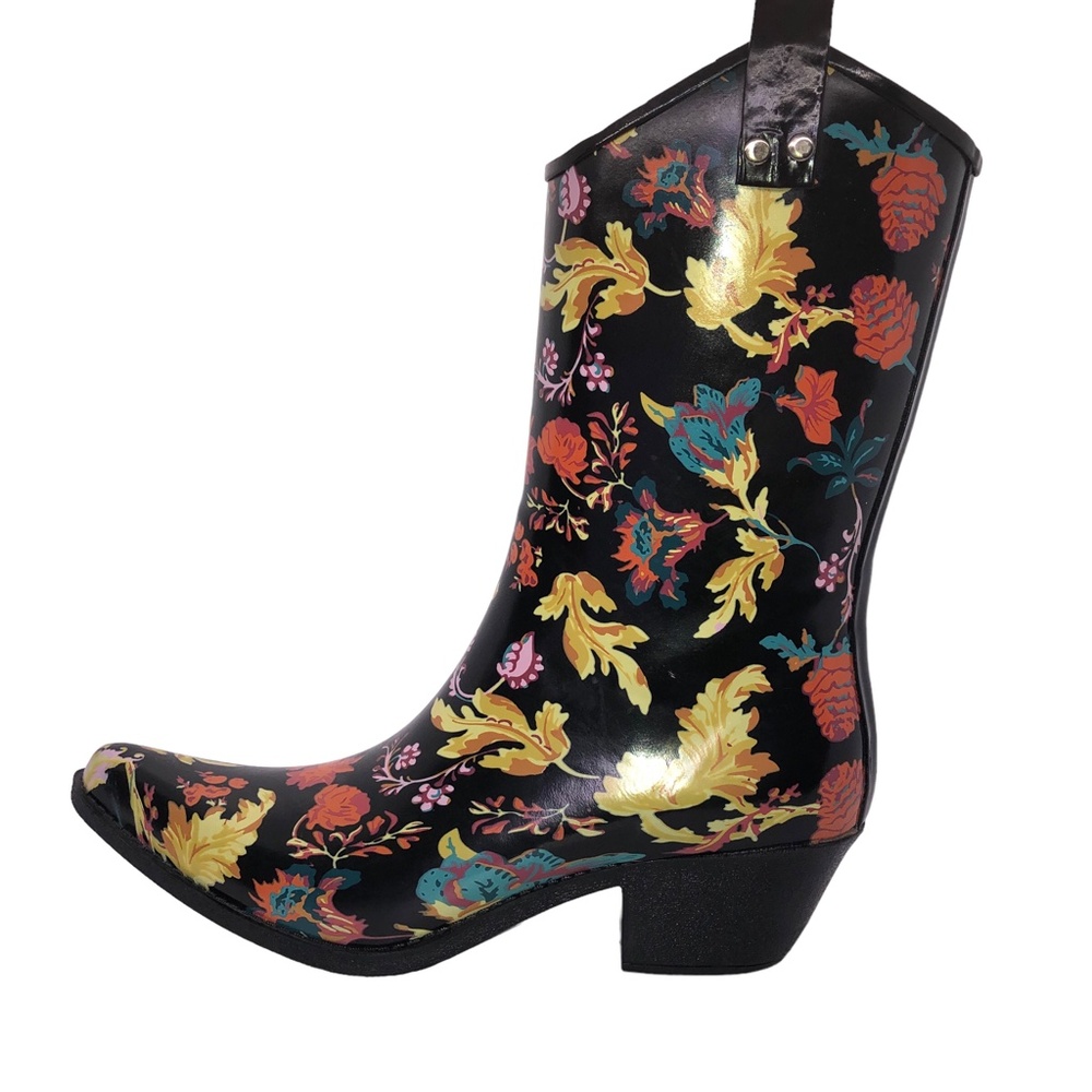 Nomad Yippy Western Cowboy Pointed Toe Floral Rain Boots Sz 11 - Picture 5 of 14